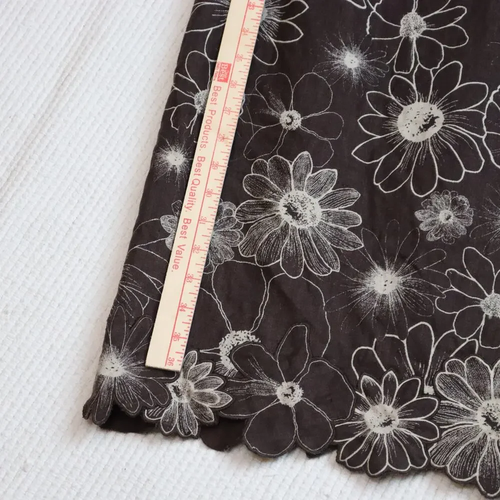 Kay Unger NY Linen Embroidered Dress‎ Size 6 Boho Revival Garden Party